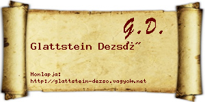 Glattstein Dezső névjegykártya